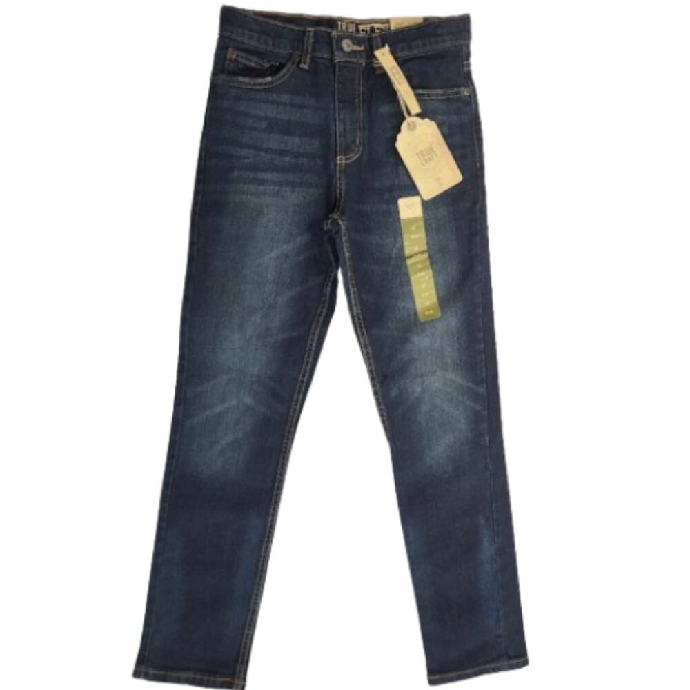 TRUE CRAFT Flex Adjustable Waist Slim Leg Blue Jeans - NWT Boys 12 Slim